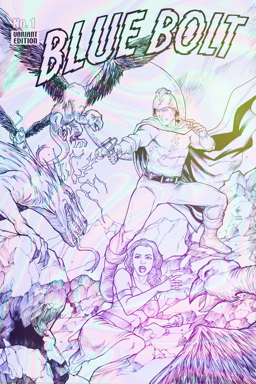 Blue Bolt #1 OA Edition Garrie Gastonny | Variant B