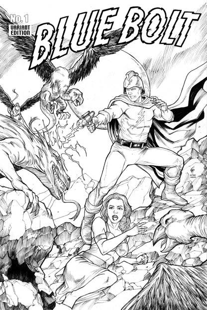 Blue Bolt #1 OA Edition Garrie Gastonny | Variant B